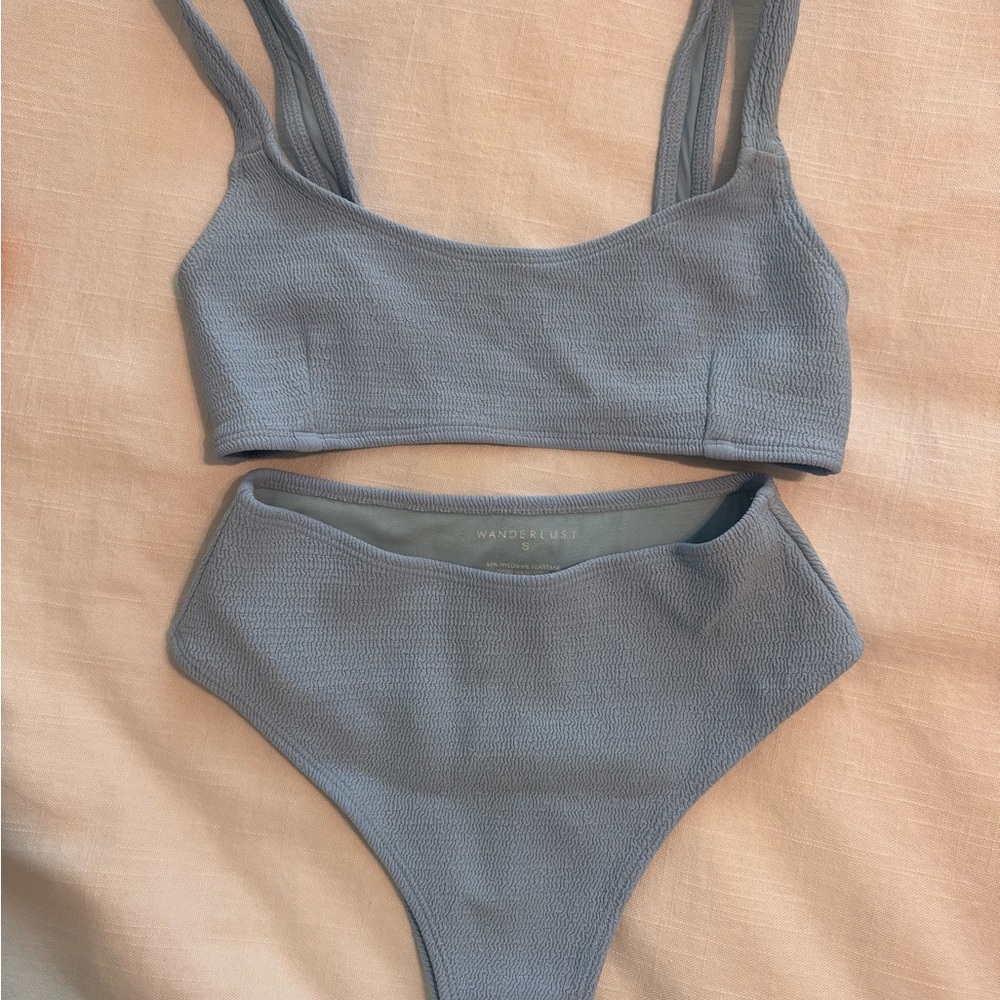 Wanderlust  Soft Blue bikini high waisted